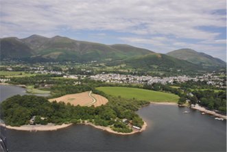 An aerial view towards Keswick